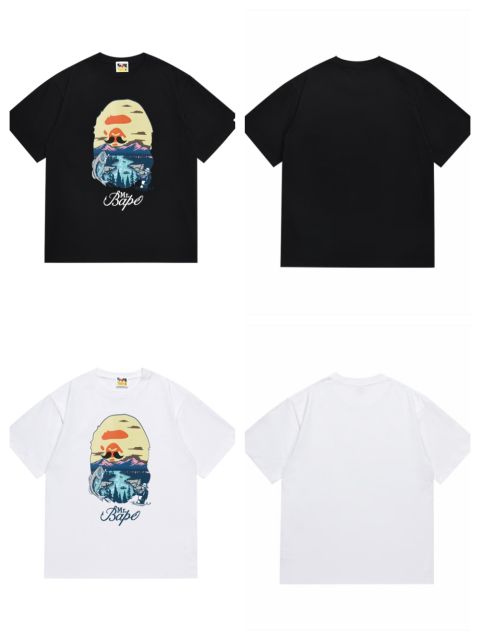 Bape Fishing Landscape Ape Head Print Tee 2 colors