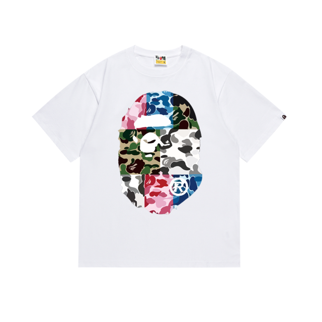 Bape Camouflage Colorblock Ape Head Tee 2 colors
