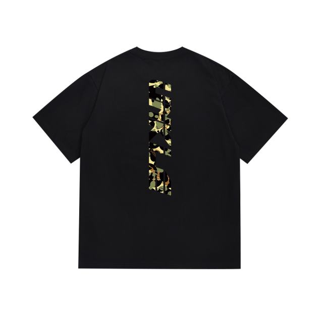 Bape Co-branded Camouflage Pattern Letter Print Tee 2 colors