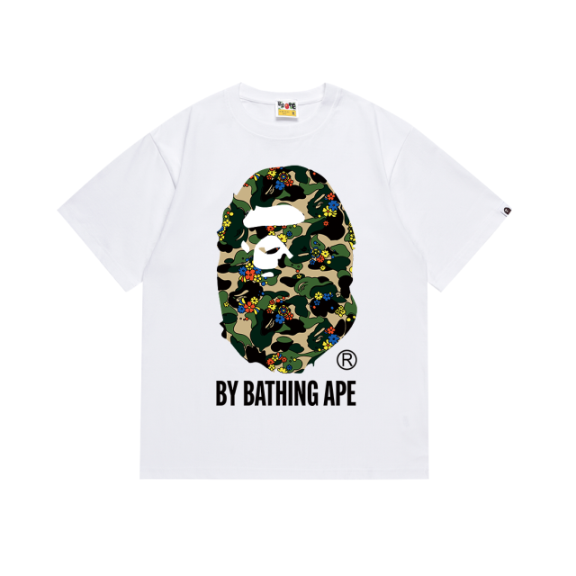 Bape Camouflage Small Floral Pattern Large Ape Head Tee 4 colors