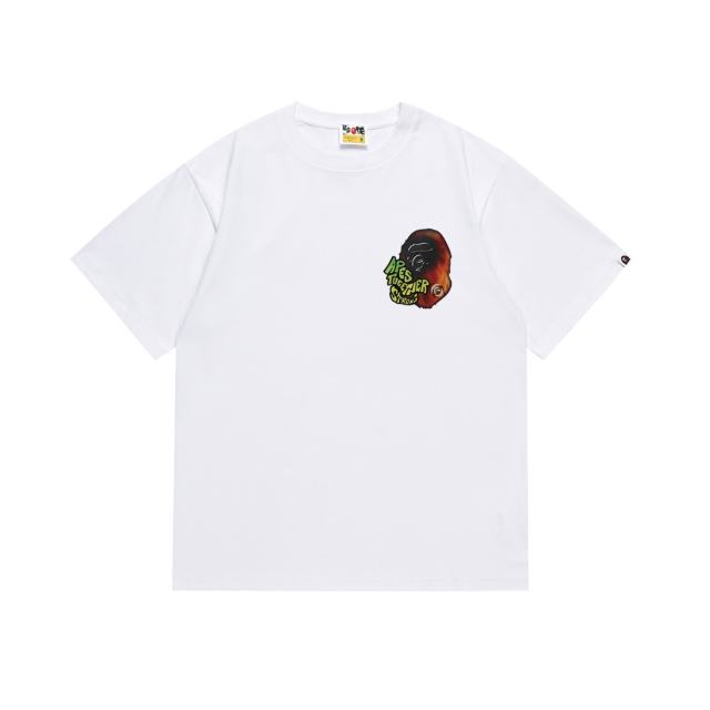 Bape Lion Fur Ape Head Graffiti Letter Print Tee 2 colors