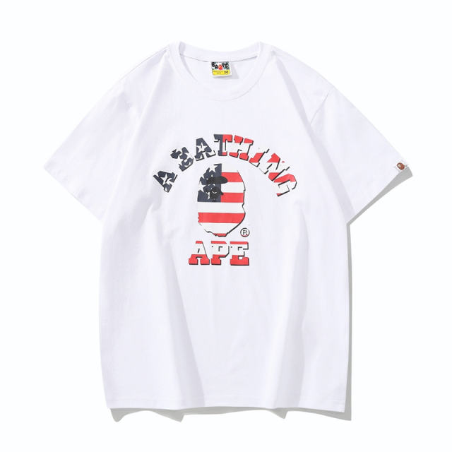 1:1 Quality Bape Star Spangled Banner Limited Ape Letter Tee 2 colors