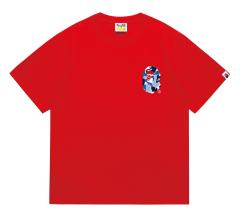 Bape STU Co-Branded White Blue Black Reorganized Ape Small Head Letter Print Tee 5 colors