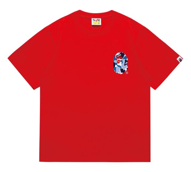 Bape STU Co-Branded White Blue Black Reorganized Ape Small Head Letter Print Tee 5 colors