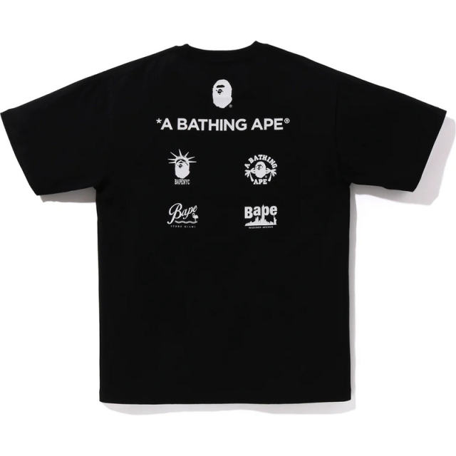 Bape US Limited 4-gang Ape Head Multi Logo Print Tee 2 colors