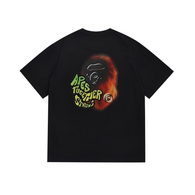 Bape Lion Fur Ape Head Graffiti Letter Print Tee 2 colors