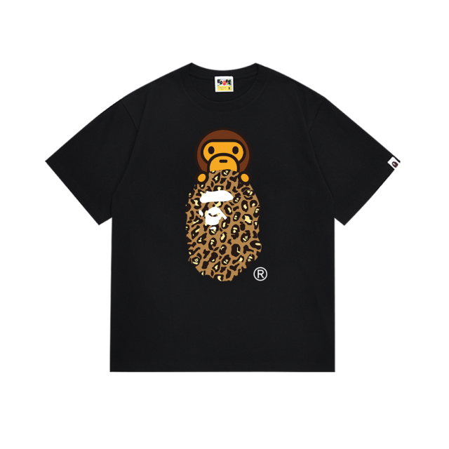 Bape Leopard Ape Head Cartoon Monkey Print Tee 4 colors