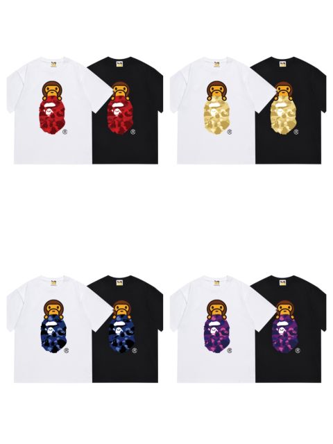 Bape Camouflage Monkey Ape Head Pattern Tee 8 colors