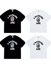 Bape Lettered Graffiti Plaid Ape Head Tee 4 colors