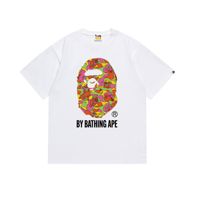 Bape Camouflage Small Floral Pattern Large Ape Head Tee 4 colors