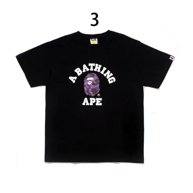 Bape Camouflage Little Ape Head Text Print Short Sleeve