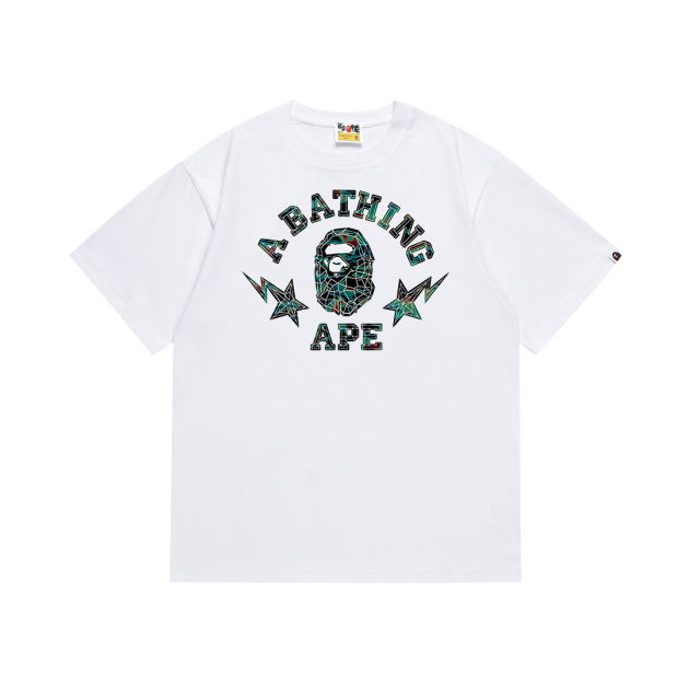 Bape Colorful Metallic Letter Print Tee 2 colors