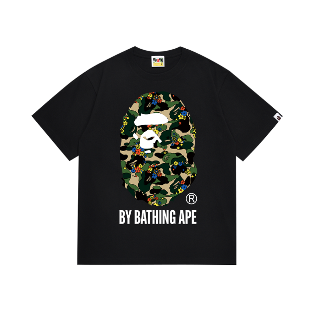 Bape Camouflage Small Floral Pattern Large Ape Head Tee 4 colors