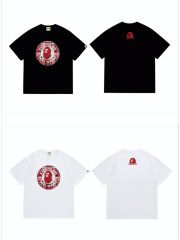 Bape Circle Badge Plaid Ape Head Tee 2 colors