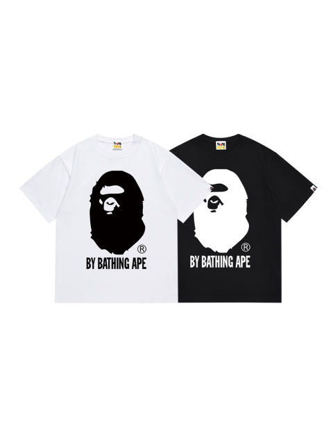 Bape Classic Ape Head Letter Cotton Round Neck Tee 2 colors