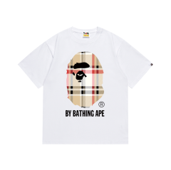 Bape Plaid Ape Head Letter Print Tee 2 colors
