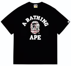 Bape Lettered Graffiti Plaid Ape Head Tee 4 colors