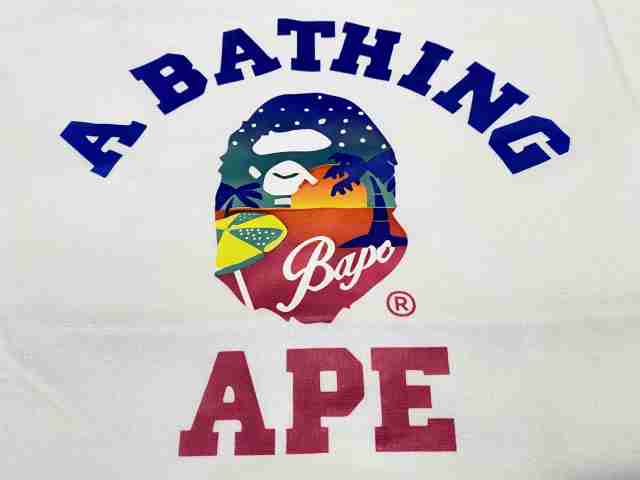 Bape Beach Sunset Ape Head Two Color Letter Print Tee 2 colors