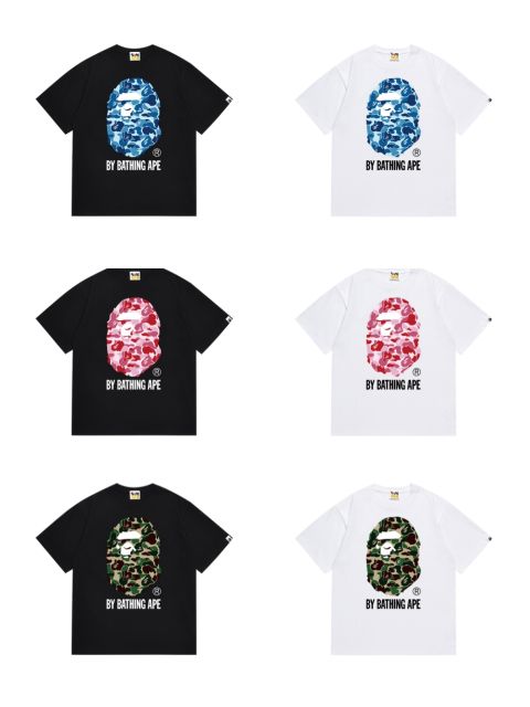 Bape Classic ABC Camouflage Ape Big Head Letter Print Tee 6 colors