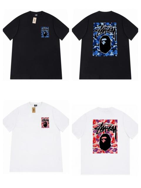 Bape STU Co-Branded Camouflage Ape Head Tee 2 colors