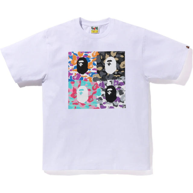 Bape US Limited 4-gang Ape Head Multi Logo Print Tee 2 colors