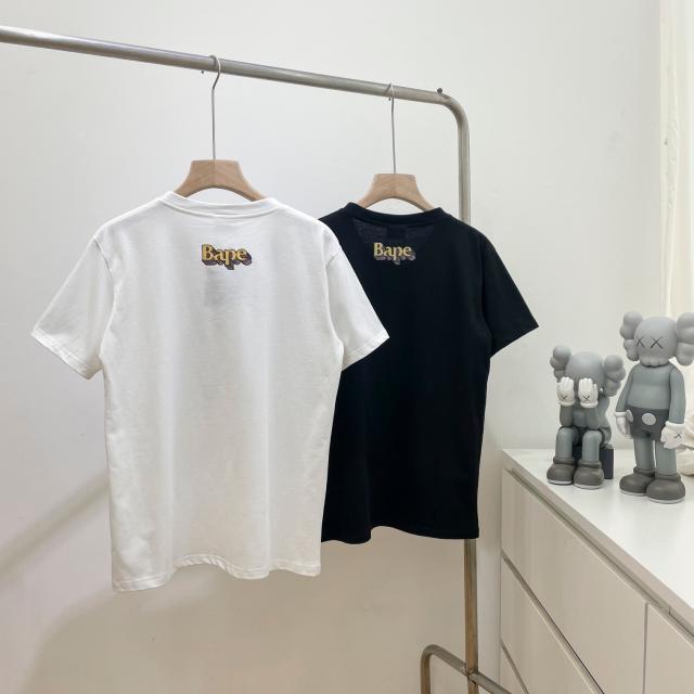 Bape Ape 3D three-dimensional colorful letters short-sleeved T-shirt