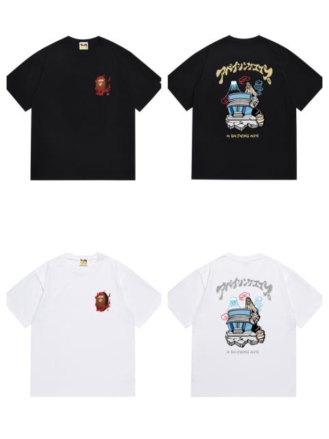 Bape store behind the flaming ape head Mt. Fuji Tee 2 colors