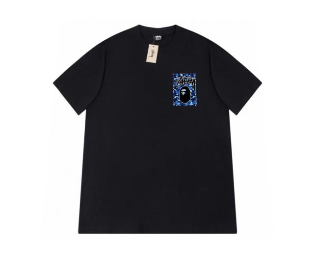 Bape STU Co-Branded Camouflage Ape Head Tee 2 colors