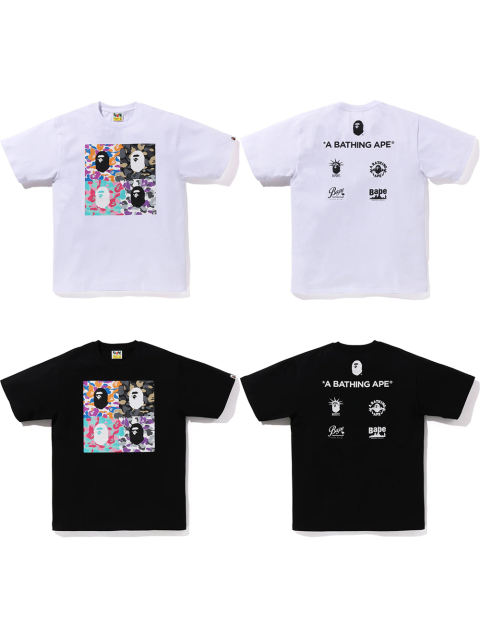 Bape US Limited 4-gang Ape Head Multi Logo Print Tee 2 colors