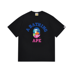 Bape Beach Sunset Ape Head Two Color Letter Print Tee 2 colors