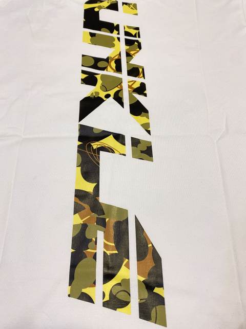 Bape Co-branded Camouflage Pattern Letter Print Tee 2 colors