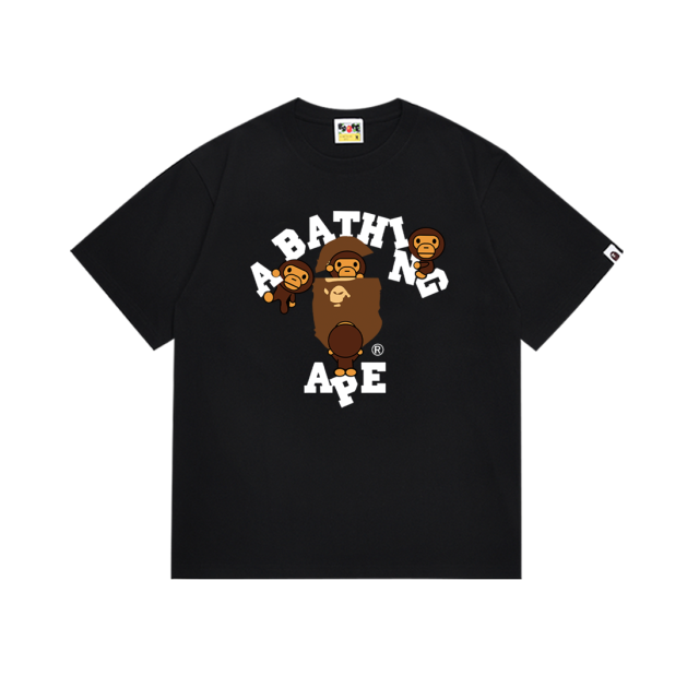 Bape Four Little Monkeys Ape Head Letter Print tee 2 colors
