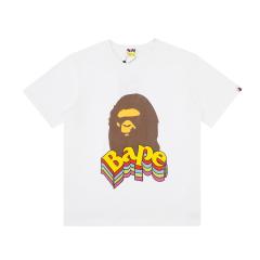 Bape Ape 3D three-dimensional colorful letters short-sleeved T-shirt