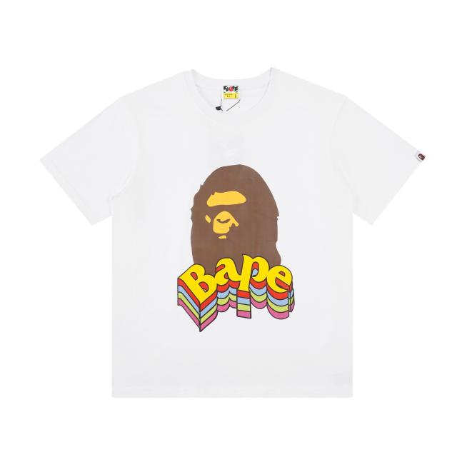 Bape Ape 3D three-dimensional colorful letters short-sleeved T-shirt