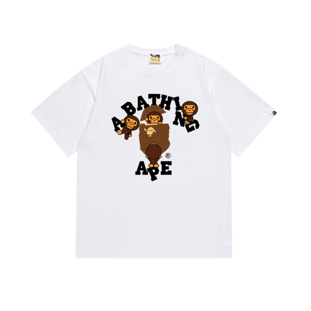 Bape Four Little Monkeys Ape Head Letter Print tee 2 colors