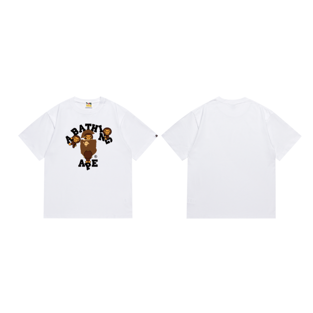 Bape Four Little Monkeys Ape Head Letter Print tee 2 colors