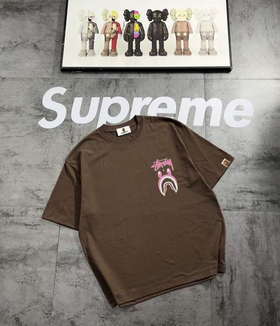 Bape Co-branded Shark's Mouth Letter Print tee 4 colors