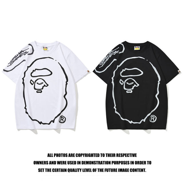 Bape Co-branded Hand Painted Great Ape Head Graffiti tee 2 colors
