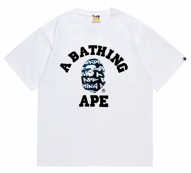 Bape Lettered Graffiti Plaid Ape Head Tee 4 colors
