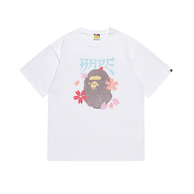 Bape Ape Head Sakura Cartoon Print Tee 2 colors