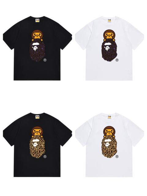 Bape Leopard Ape Head Cartoon Monkey Print Tee 4 colors