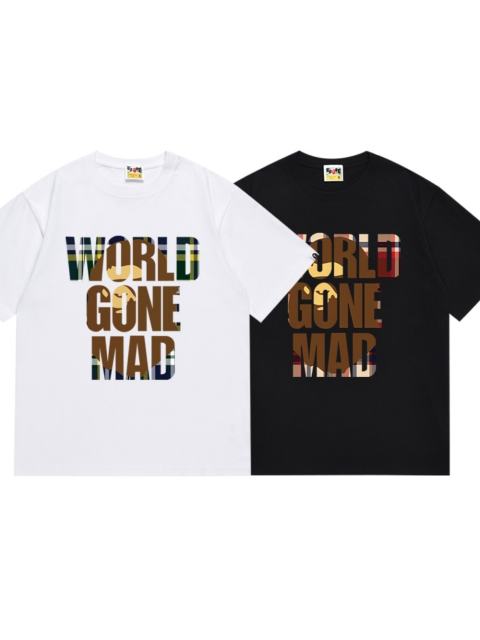Bape Plaid Lettered Ape Head Tee 2 colors