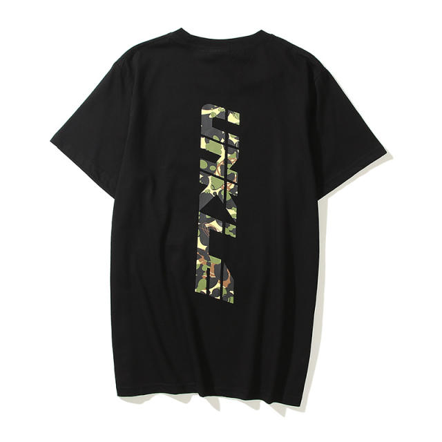 Bape Camouflage Yellow Green Black Ape Head Letter Print tee 2 colors