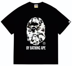 Bape Classic Black White Grey Camouflage Big Ape Head Print  tee 2 colors