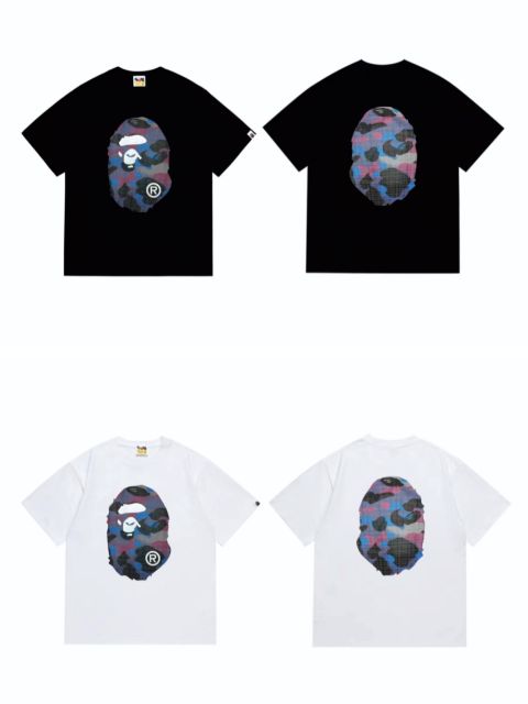Bape Mesh Camouflage Ape Head Reversible Print Tee 2 colors