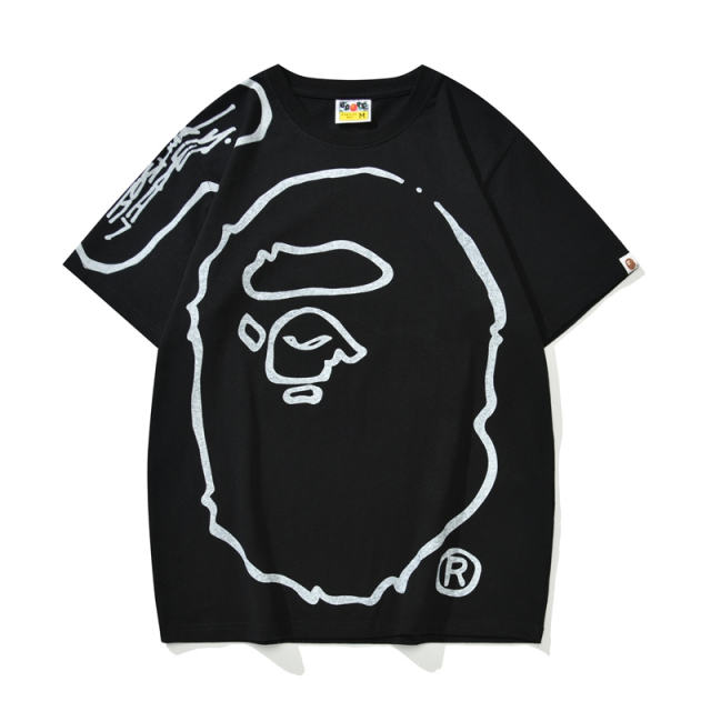 Bape Co-branded Hand Painted Great Ape Head Graffiti tee 2 colors