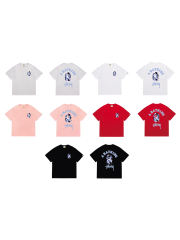 Bape STU Co-Branded White Blue Black Reorganized Ape Small Head Letter Print Tee 5 colors