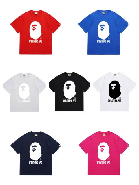 Bape Black or White Ape Head Print Tee 7 colors