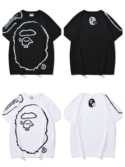 Bape Co-branded Hand Painted Great Ape Head Graffiti tee 2 colors