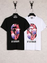 Bape Red Lightning Ape Head Print tee 2 colors